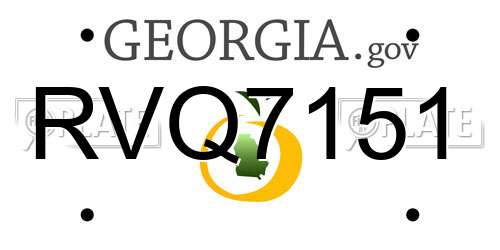 RVQ7151 Georgia License Plate