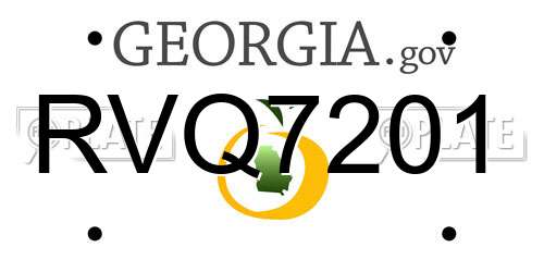 RVQ7201 Georgia License Plate