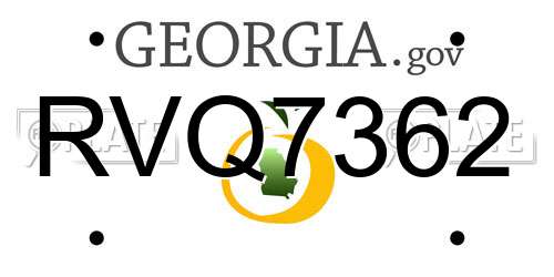RVQ7362 Georgia License Plate