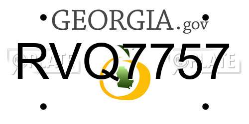 RVQ7757 Georgia License Plate