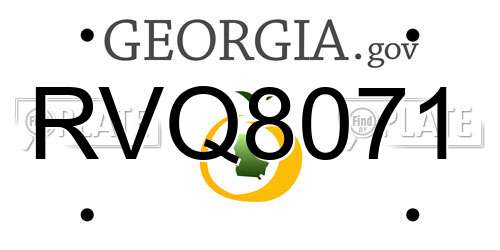 RVQ8071 Georgia License Plate