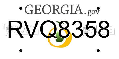 RVQ8358 Georgia License Plate