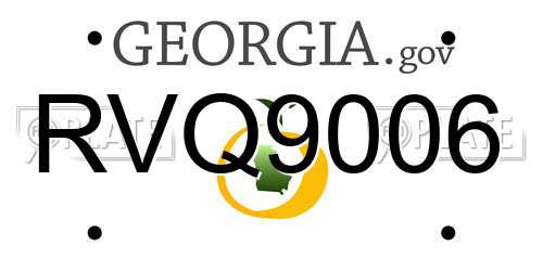 RVQ9006 Georgia License Plate