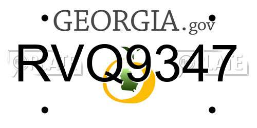 RVQ9347 Georgia License Plate