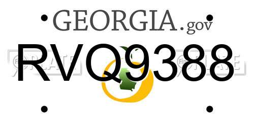 RVQ9388 Georgia License Plate