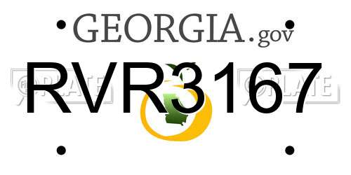 RVR3167 Georgia License Plate