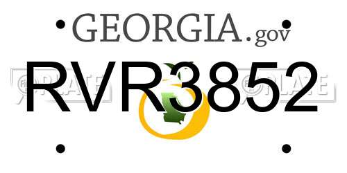 RVR3852 Georgia License Plate