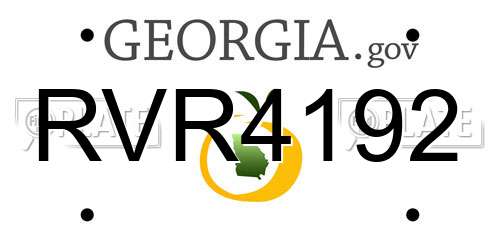 RVR4192 Georgia License Plate