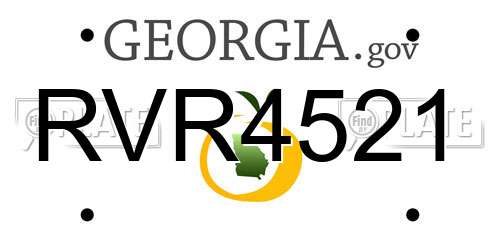 RVR4521 Georgia License Plate