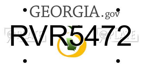 RVR5472 Georgia License Plate