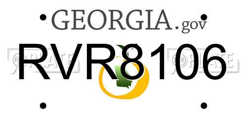 RVR8106 Georgia License Plate