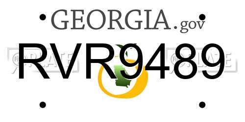 RVR9489 Georgia License Plate