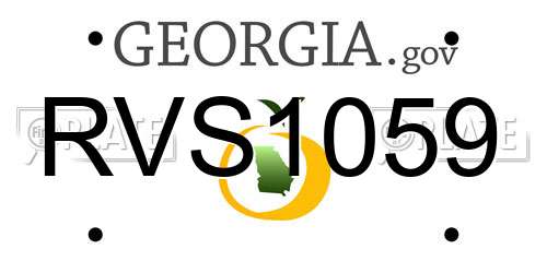 RVS1059 Georgia License Plate