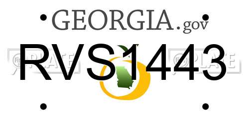 RVS1443 Georgia License Plate