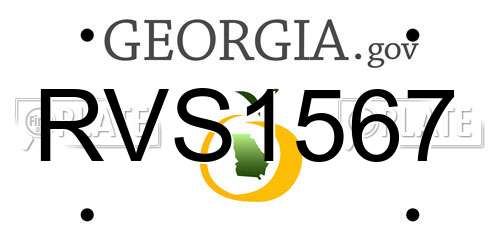 RVS1567 Georgia License Plate