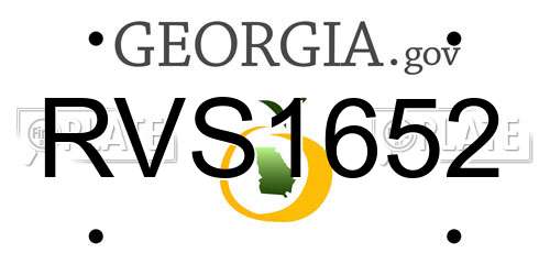 RVS1652 Georgia License Plate