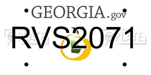 RVS2071 Georgia License Plate