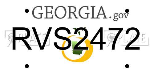 RVS2472 Georgia License Plate