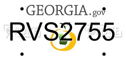 RVS2755 Georgia License Plate