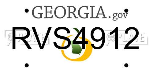RVS4912 Georgia License Plate