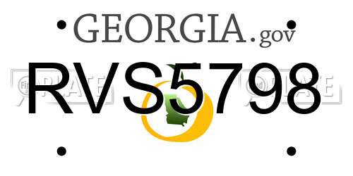 RVS5798 Georgia License Plate