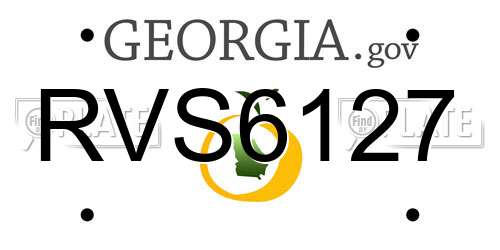 RVS6127 Georgia License Plate