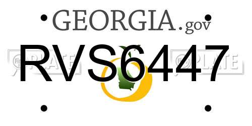 RVS6447 Georgia License Plate