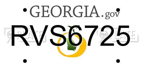 RVS6725 Georgia License Plate