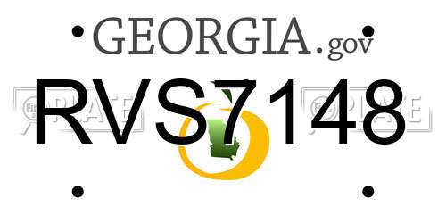 RVS7148 Georgia License Plate