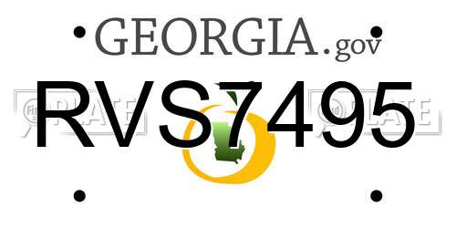 RVS7495 Georgia License Plate
