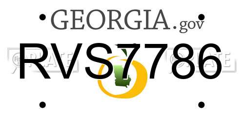 RVS7786 Georgia License Plate