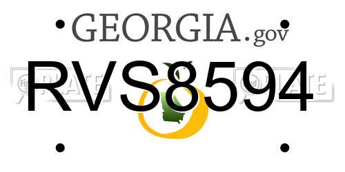 RVS8594 Georgia License Plate