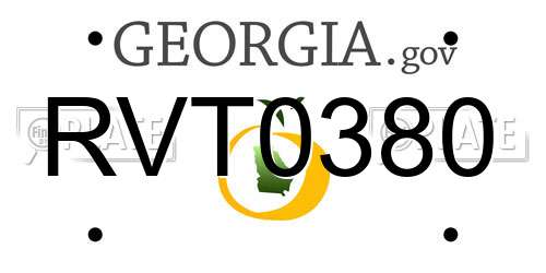 RVT0380 Georgia License Plate