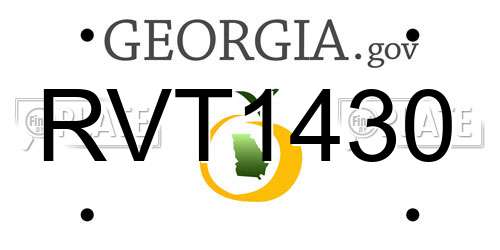 RVT1430 Georgia License Plate