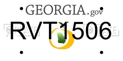 RVT1506 Georgia License Plate