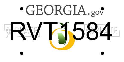 RVT1584 Georgia License Plate