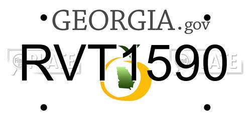 RVT1590 Georgia License Plate