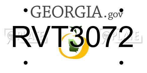 RVT3072 Georgia License Plate