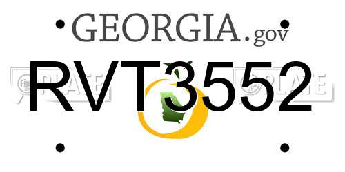 RVT3552 Georgia License Plate