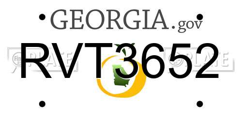 RVT3652 Georgia License Plate