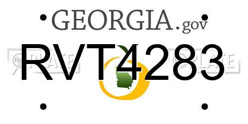 RVT4283 Georgia License Plate