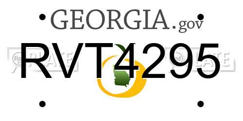 RVT4295 Georgia License Plate