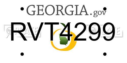 RVT4299 Georgia License Plate