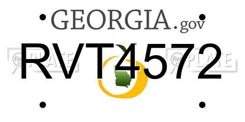 RVT4572 Georgia License Plate