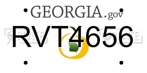 RVT4656 Georgia License Plate