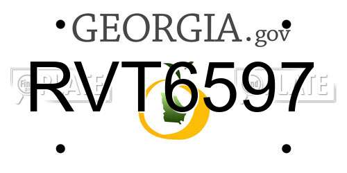 RVT6597 Georgia License Plate