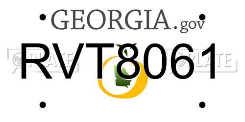 RVT8061 Georgia License Plate