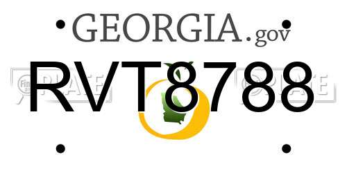 RVT8788 Georgia License Plate