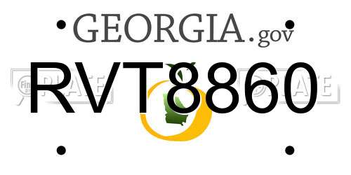 RVT8860 Georgia License Plate