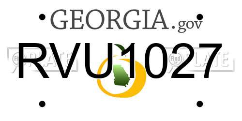 RVU1027 Georgia License Plate